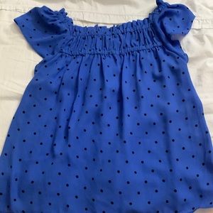 CeCe blue loose with black polka dots top
